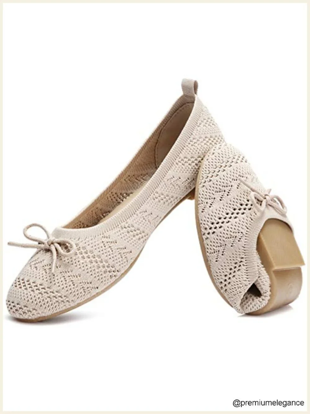 Women's Crochet Lace Mesh Ballet Flats Slip On Casual Comfort Shoes